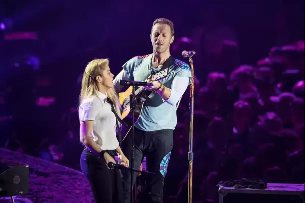 Shakira recordó el apoyo de Chris Martin tras su separación de Gerar Piqué. Fuente: AFP