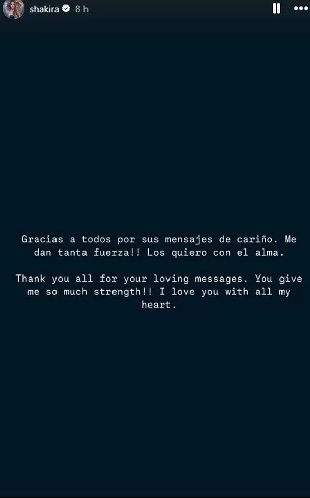 Shakira dejó mensaje a sus fanáticos tras ser hospitalizada / Instagram Shakira dejó mensaje a sus fanáticos tras ser hospitalizada / Instagram