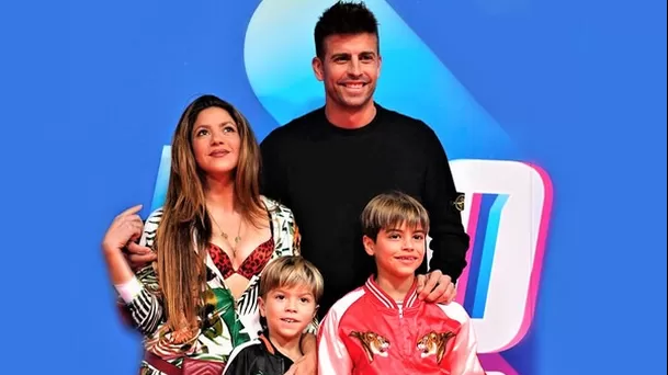 Shakira y Piqué junto a dos hijos: Milán y Sasha.