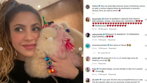 Shakira se despide del Perú con inolvidables fotos / Instagram Shakira se despide del Perú con inolvidables fotos / Instagram