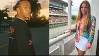 Lewis Hamilton/Shakira/ Fotos:IG Lewis Hamilton/IG Shakira/Video América Espetáculos