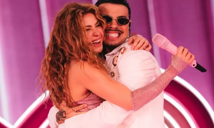 Shakira y Rauw Alejandro en concierto en Estados Unidos