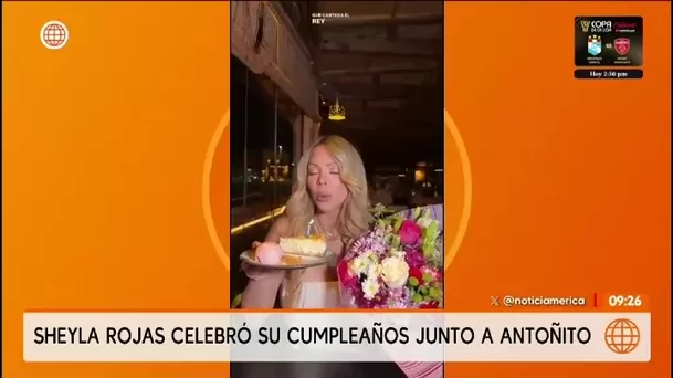 Sheyla Rojas celebra 39 años junto a su hijo Antoñito/ América TV Sheyla Rojas celebra 39 años junto a su hijo Antoñito/ América TV