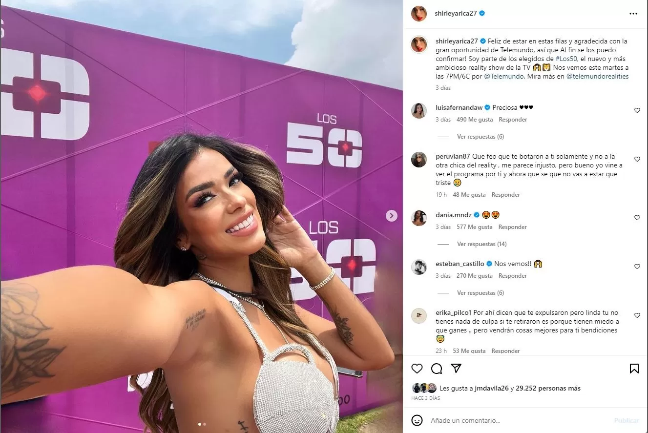 Así anunció Shirley Arica su regreso a los realitys internacionales hace solo 3 días / Foto: IG Shirley Arica