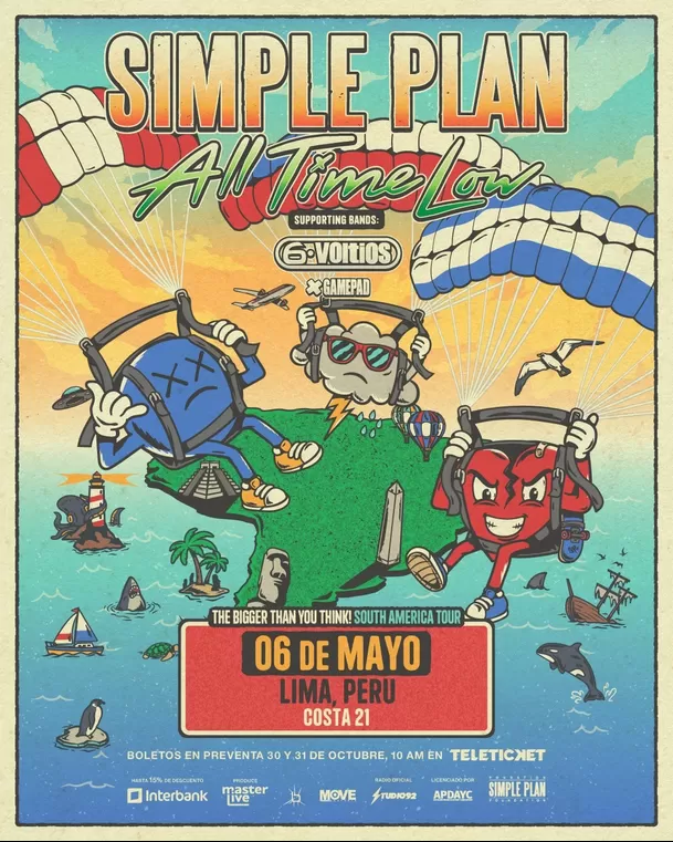 Simple Plan ofrecerá concierto en Lima el próximo 6 de mayo de 2027 / IG: @masterliveperu Simple Plan ofrecerá concierto en Lima el próximo 6 de mayo de 2027 / IG: @masterliveperu