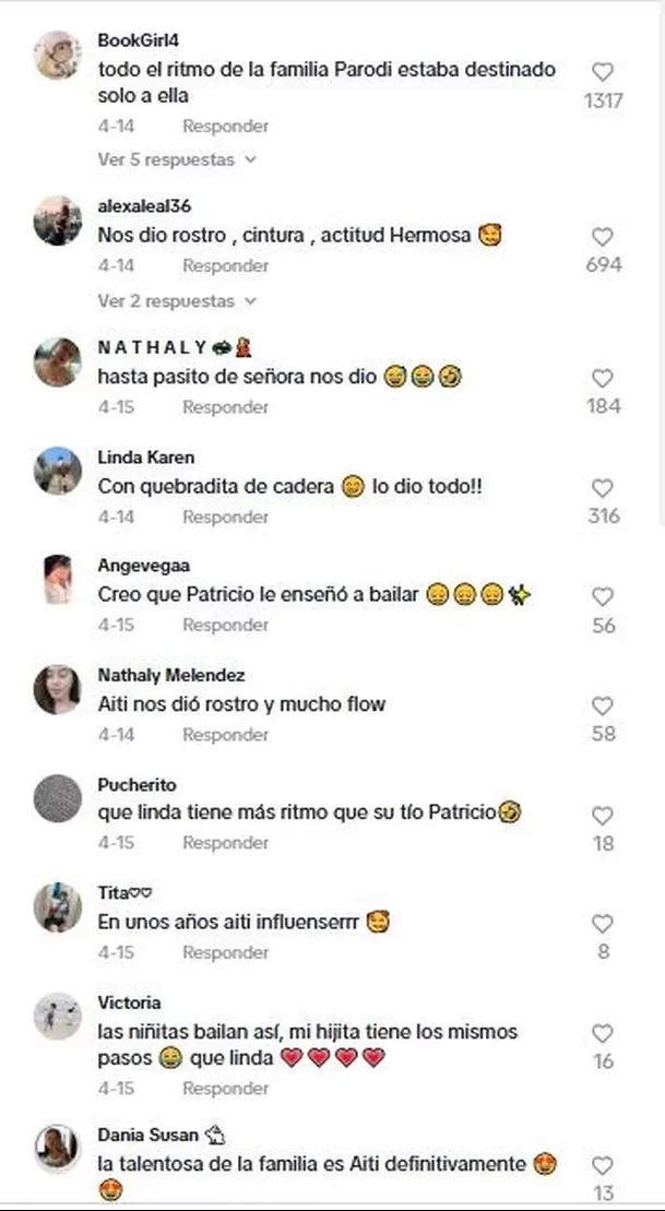 Comentarios tras baile de Aitana en redes sociales. Fuente: TikTOk Comentarios tras baile de Aitana en redes sociales. Fuente: TikTOk