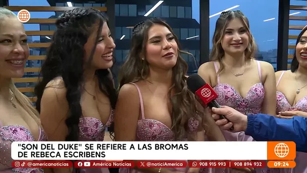 ¿Integrantes de Son del Duke se molestaron por bromas de Rebeca Escribens? / Captura