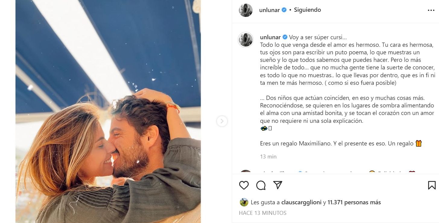 Stephanie Cayo grita su amor por Maxi Iglesias: “Eres un regalo”