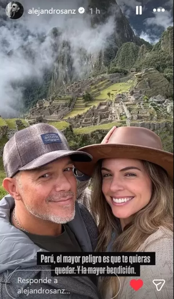 Alejandro Sanz y Stephanie Cayo en Cusco / Instagram
