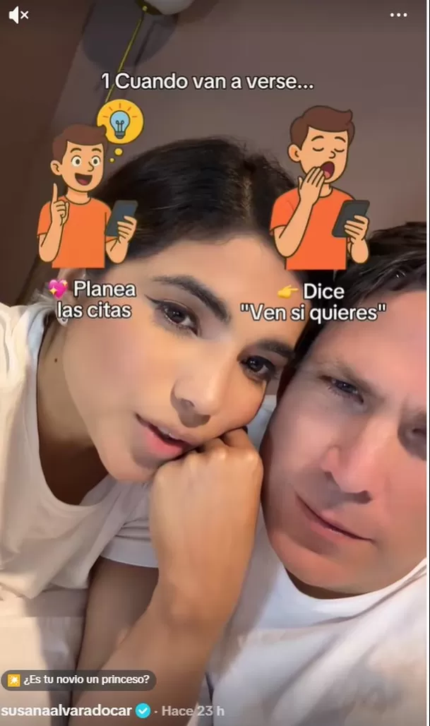 Susana Alvarado premia a Paco Bazán con un beso tras reto de pareja/ Captura TikTok Susana Alvarado premia a Paco Bazán con un beso tras reto de pareja/ Captura TikTok