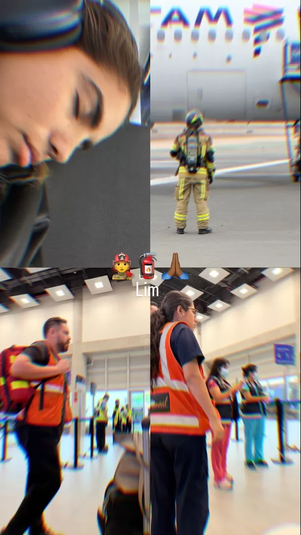 Susana Alvarado compartió fotos del despliegue por la emergencia en el avión / IG: @susanaalvaradoc Susana Alvarado compartió fotos del despliegue por la emergencia en el avión / IG: @susanaalvaradoc