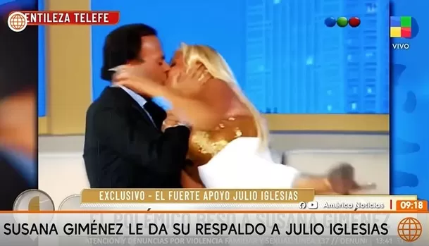 La vez que Julio Iglesias besó a Susana Giménez pese a la negativa de la conductora / Captura