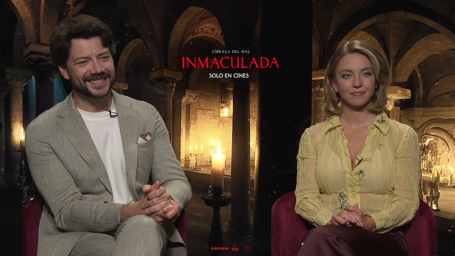 Sydney Sweeney y Álvaro Morte actúan juntos en la película 'Inmaculada'. Fuente: BF Distribution