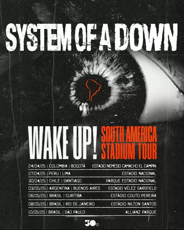 System Of a Down incluyó a Lima en su gira 'Wake up!' / Instagram