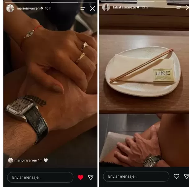 ¿Hay algo más detrás de esa joya? Tábata Suárez llamó la atención al lucir un llamativo anillo durante una romántica cena con Mario Irivarren. ¿Hay algo más detrás de esa joya? Tábata Suárez llamó la atención al lucir un llamativo anillo durante una romántica cena con Mario Irivarren.