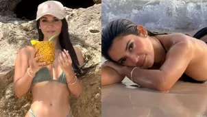 Tabata Suárez compartió un sensual video en bikini durante sus vacaciones en Aruba junto a Mario Irivarren. La modelo se lució frente al mar y acompañó las imágenes con una romántica frase. Foto: Instagram @tabatasuarezo