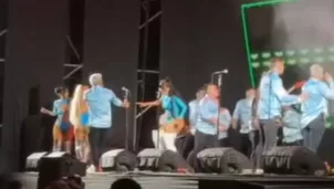 Los integrantes de la orquesta internacional Yurimaguas vivió un tenso momento en el Festival del Juane Amazónico / América Espectáculos