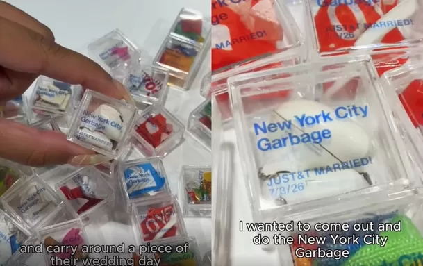 Basura de la boda de Taylor Swift y Travis Kelce fue vendida como artículo de colección / IG: @justingignac