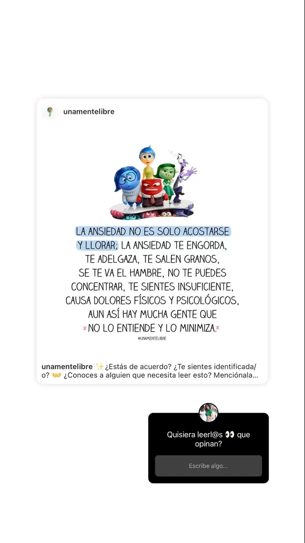 Tepha Loza publicó este mensaje en su Instagram/Foto: Instagram 