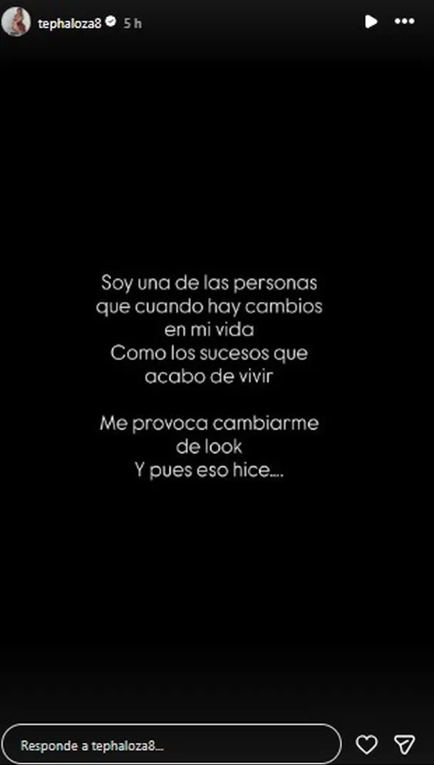 Publicación de Tepha Loza en redes sociales / Instagram Publicación de Tepha Loza en redes sociales / Instagram