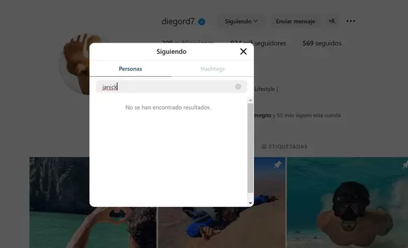 Diego Rodríguez ya no sigue a Janick Maceta en Instagram 