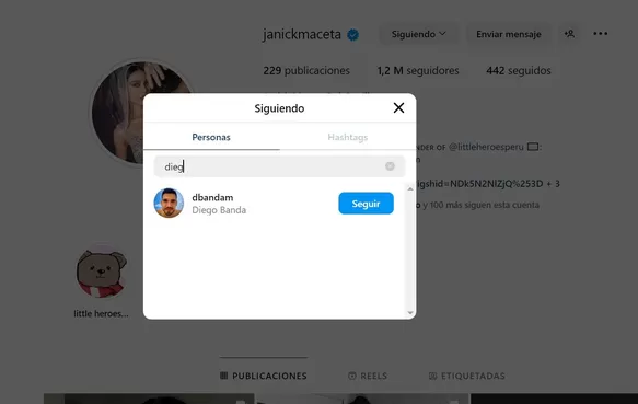 Janick Maceta tampoco sigue a Diego Rodríguez en Instagram 