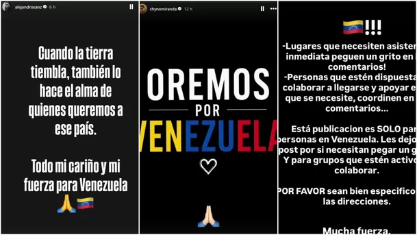 Famosos se solidarizan tras terremotos en Venezuela / Instagram