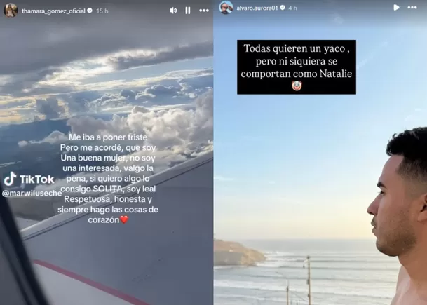 Indirectas entre Thamara Gómez y su ex Álvaro Aurora en redes sociales / Instagram Indirectas entre Thamara Gómez y su ex Álvaro Aurora en redes sociales / Instagram