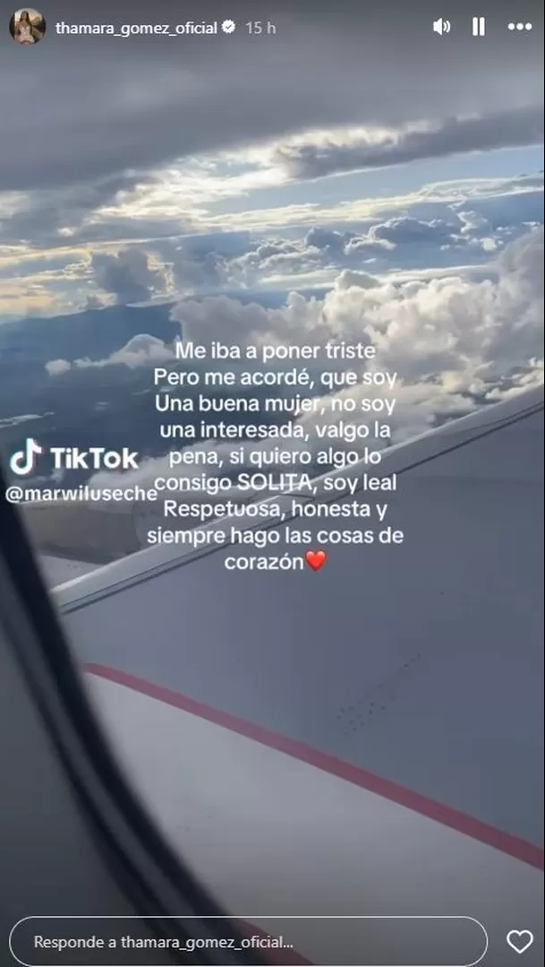 Thamara Gómez se defiende de la indirecta de Álvaro Aurora / Instagram Thamara Gómez se defiende de la indirecta de Álvaro Aurora / Instagram