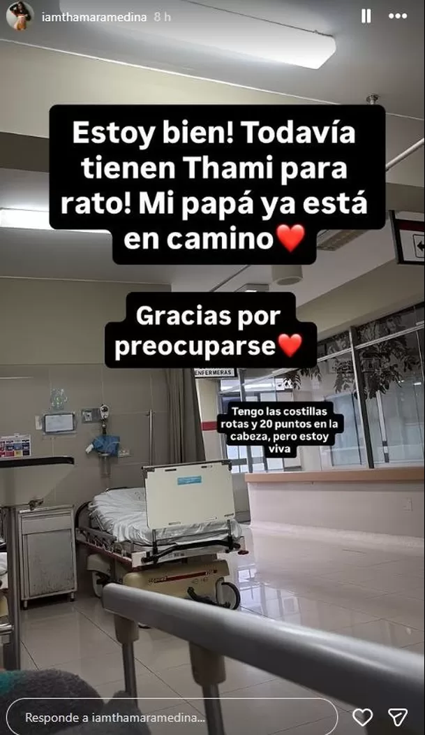 Thamara Medina dio detalles de su estado de salud tras delicado accidente / Instagram Thamara Medina dio detalles de su estado de salud tras delicado accidente / Instagram