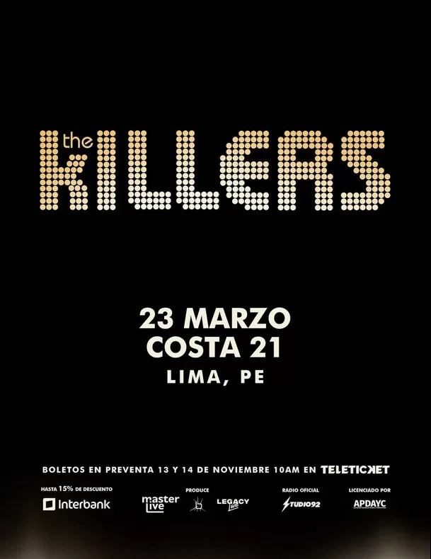Tha Killers confirma su regreso al Perú con un imperdible concierto / Instagram Tha Killers confirma su regreso al Perú con un imperdible concierto / Instagram
