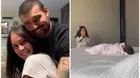 La tierna reacción de la hija de Ezio Oliva al conocer a su hermana recién nacida