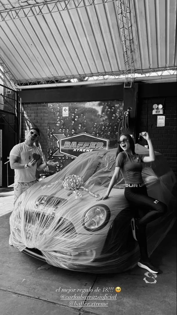 Gaela Barraza reacciona a su regalo de cumpleaños / Foto: Captura Instagram