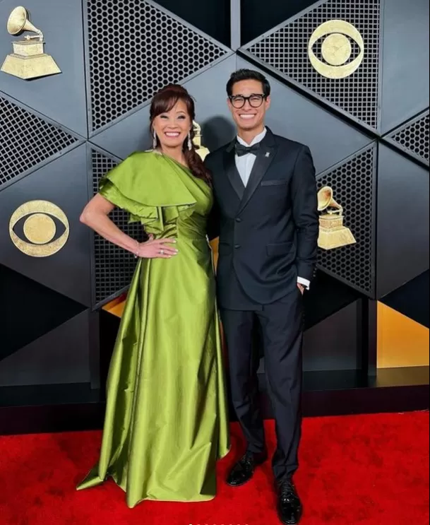 Mimy Succar y su hijo Tony en los Grammy's | Instagram