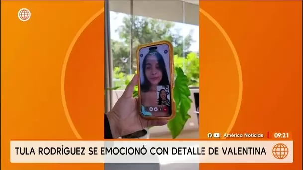 Tula Rodríguez habló del emotivo gesto de su hija Valentina/ América TV Tula Rodríguez habló del emotivo gesto de su hija Valentina/ América TV