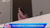 Tula Rodríguez y su reacción antes sorpresa de cumpleaños con mariachis