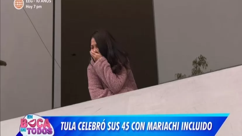 Tula Rodríguez y su reacción antes sorpresa de cumpleaños con mariachis
