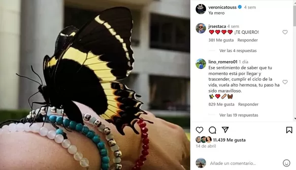 La publicación de Verónica Toussaint que muchos señalan que fue un presagio de su muerte / Instagram