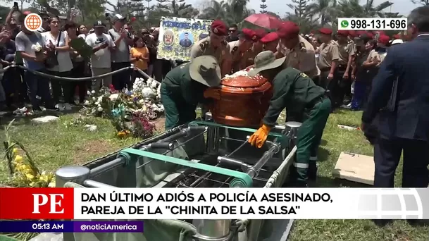 El último adiós al policía asesinado, pareja de 'La Chinita de la salsa'