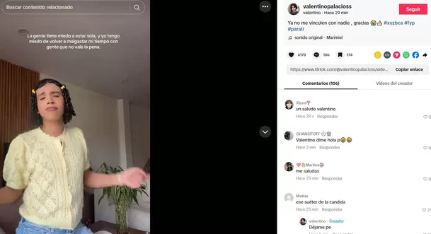 El pedido de Valentino Palacios tras comunicado de Gino Assereto / Captura