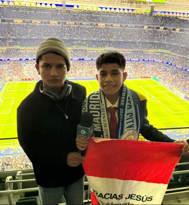El adolescente Pol Deportes cumple su sueño en el estadio Santiago Bernabeu de Madrid, España / Instagram