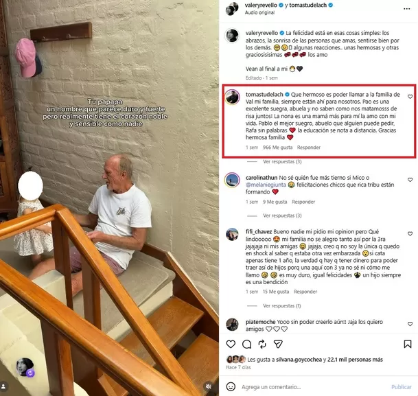 La influencer compartió un emotivo recopilatorio con las reacciones de sus familiares tras anunciar la llegada de su tercer hijo. Foto: Instagram @valeryrevello La influencer compartió un emotivo recopilatorio con las reacciones de sus familiares tras anunciar la llegada de su tercer hijo. Foto: Instagram @valeryrevello