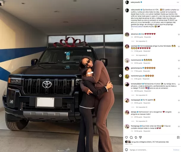 Valery Revello regaló camioneta a su hija con Sergio Peña / Instagram: valeryrevello