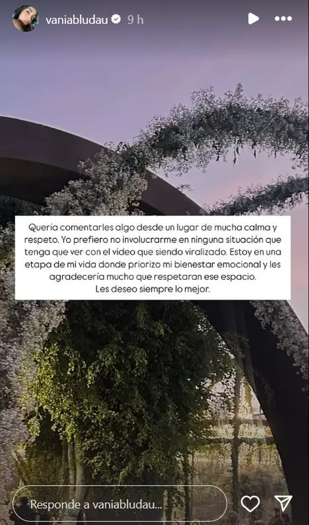 Vania Bludau se pronuncia tras inesperada conversación de Alejandra Baigorria y Mario Irivarren / Instagram Vania Bludau se pronuncia tras inesperada conversación de Alejandra Baigorria y Mario Irivarren / Instagram