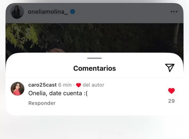 El like de Onelia Molina a un comentario de seguidora tras la filtración del video de la conversación entre Alejandra y Mario sobre Vania Bludau El like de Onelia Molina a un comentario de seguidora tras la filtración del video de la conversación entre Alejandra y Mario sobre Vania Bludau