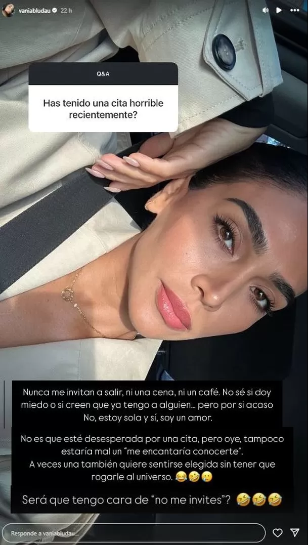 Vania Bludau aclaró que le gustaría conocer a alguien. Fuente: Instagram