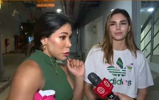 Karen Dejo interrumpió la entrevista con Vania Torres para 'Más Espectáculos' y generó la incomodidad de la deporrtista/Foto: Más Espectáculos