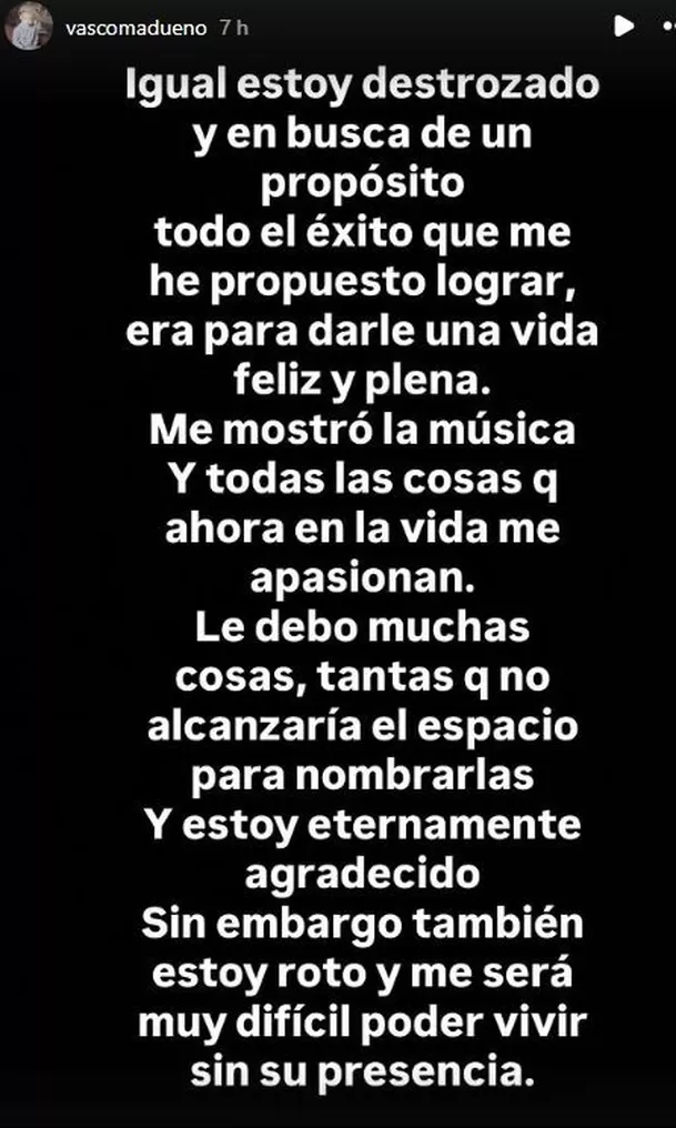 Vasco Madueño "destrozado" por la muerte de su madre Jessica Madueño / Instagram