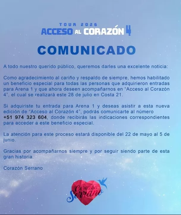 Corazón Serrano: Anuncio de show propio encendió aún más la polémica. Foto: Instagram Corazón Serrano: Anuncio de show propio encendió aún más la polémica. Foto: Instagram