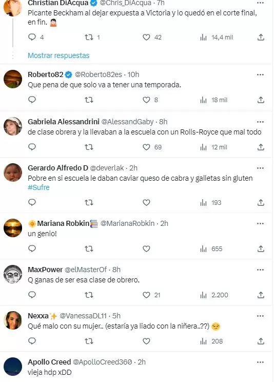 Comentarios sobre lo que pasó con Victoria y David Beckham en documental de Netflix / Twitter